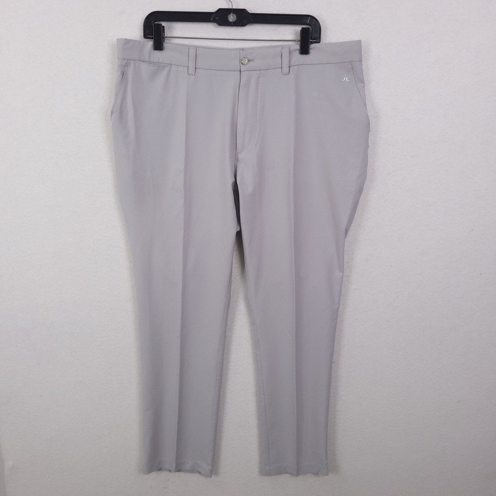 J.Lindeberg Golf Pants Mens Fits 38x27 Grey Regular Fit Performance Trousers